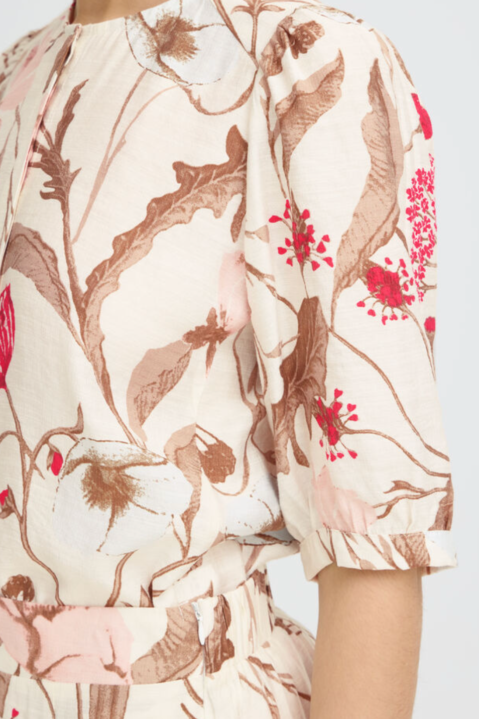 Fransa Ariana top with pink and fawn tones - [shop_name Strathaven] [womens clothing]