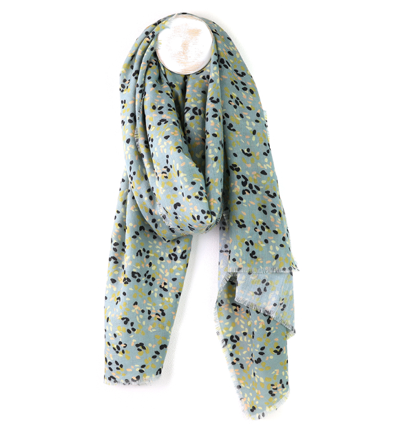 POM Recycled pale mint ditsy scarf - [shop_name Strathaven] [womens clothing]