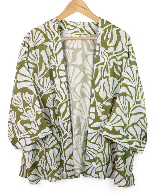 POM Olive green cover up kimono - [shop_name Strathaven] [womens clothing]