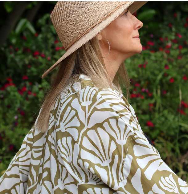 POM Olive green cover up kimono - [shop_name Strathaven] [womens clothing]