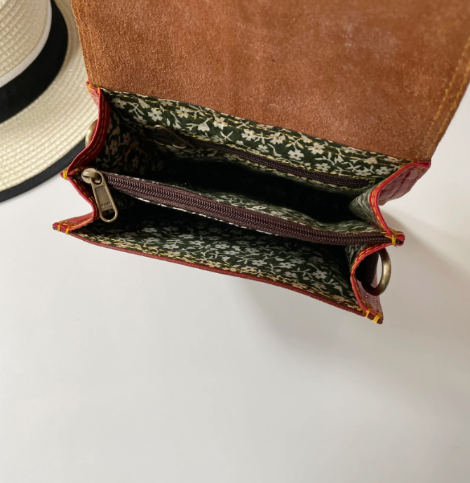 Billie upcycled leather handbag - [shop_name Strathaven] [womens clothing]