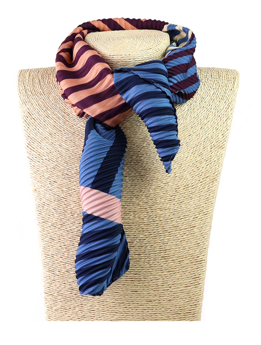 POM Blue and burgundy neckerchief scarf - [shop_name Strathaven] [womens clothing]