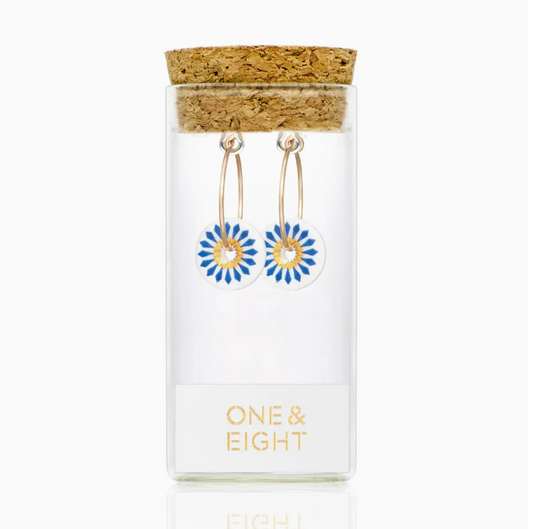 One & Eight Blue Riley porcelain hoop earrings - [shop_name Strathaven] [womens clothing]