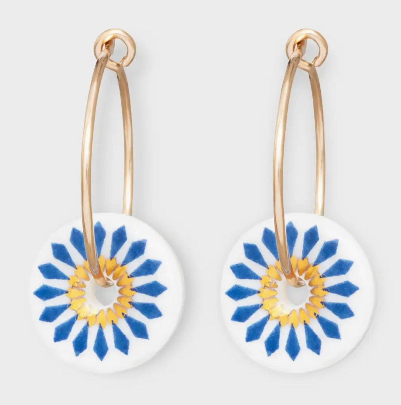 One & Eight Blue Riley porcelain hoop earrings - [shop_name Strathaven] [womens clothing]