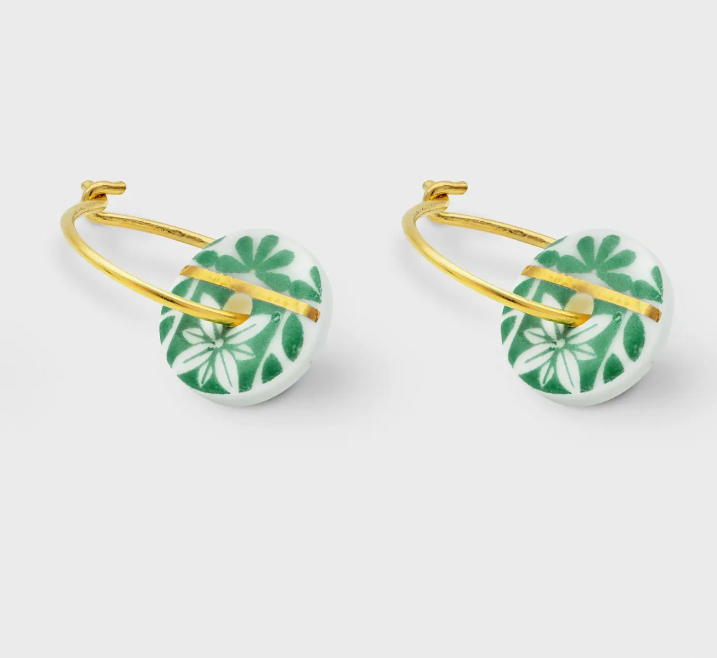 One & Eight Delft porcelain hoop earrings - [shop_name Strathaven] [womens clothing]