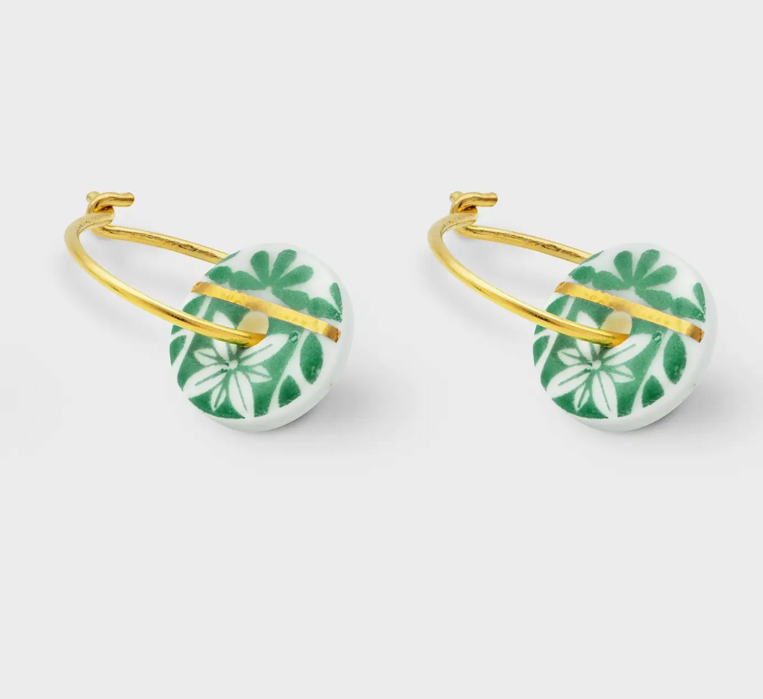 One & Eight Delft porcelain hoop earrings - [shop_name Strathaven] [womens clothing]