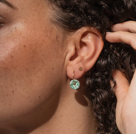 One & Eight Delft porcelain hoop earrings - [shop_name Strathaven] [womens clothing]