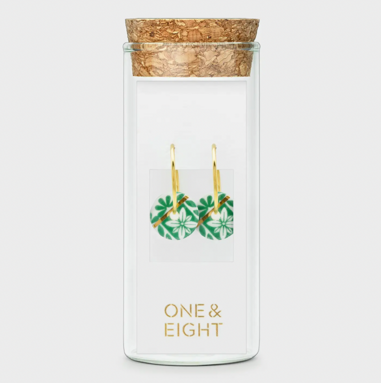 One & Eight Delft porcelain hoop earrings - [shop_name Strathaven] [womens clothing]