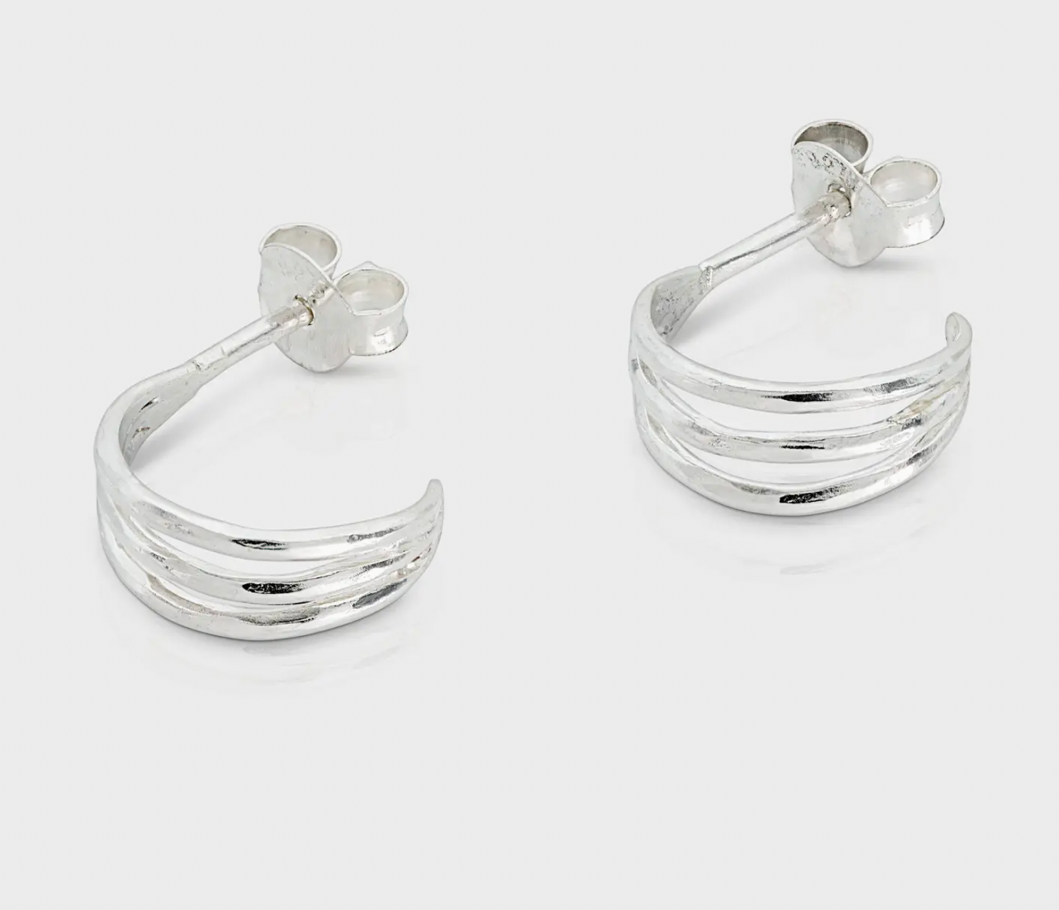 One & Eight Silver trio illusion studs - [shop_name Strathaven] [womens clothing]