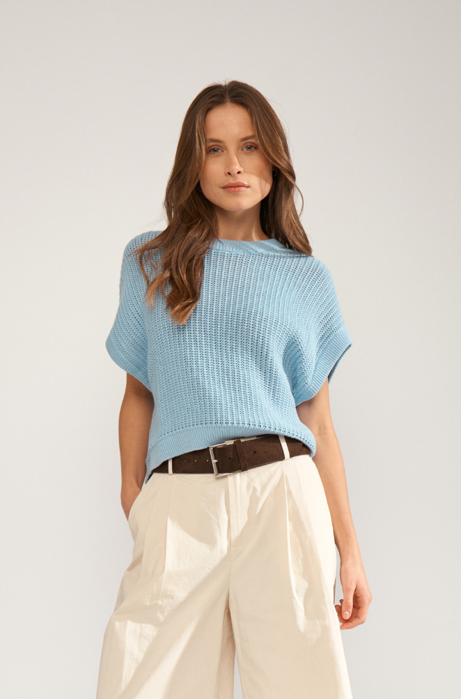 Numph Nusanni sweater in placid blue - [shop_name Strathaven] [womens clothing]
