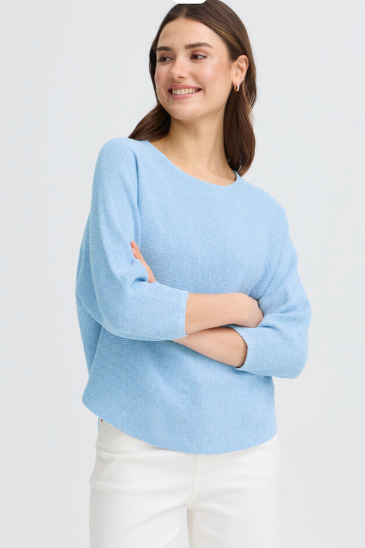 Fransa Sinja lighter weight sweater in hydrangea blue - [shop_name Strathaven] [womens clothing]