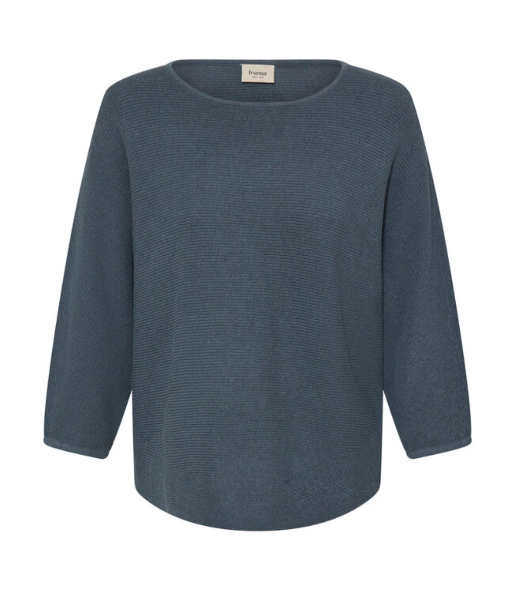 Fransa Sinja sweater in smoky deep blue grey - [shop_name Strathaven] [womens clothing]