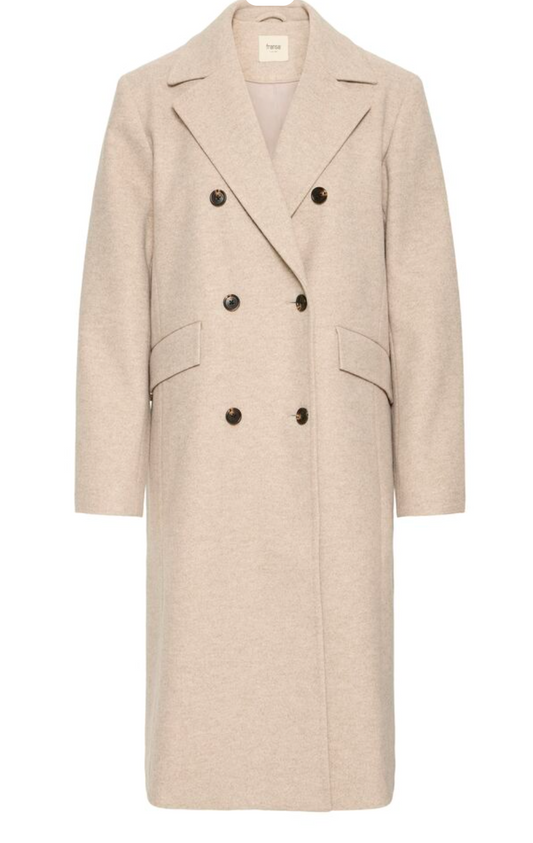 Fransa Adelay smart coat in stone beige - [shop_name Strathaven] [womens clothing]