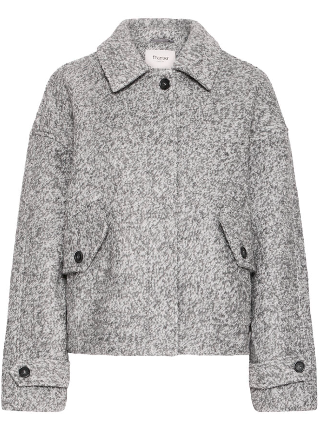 Fransa Angele coat in grey melange - [shop_name Strathaven] [womens clothing]