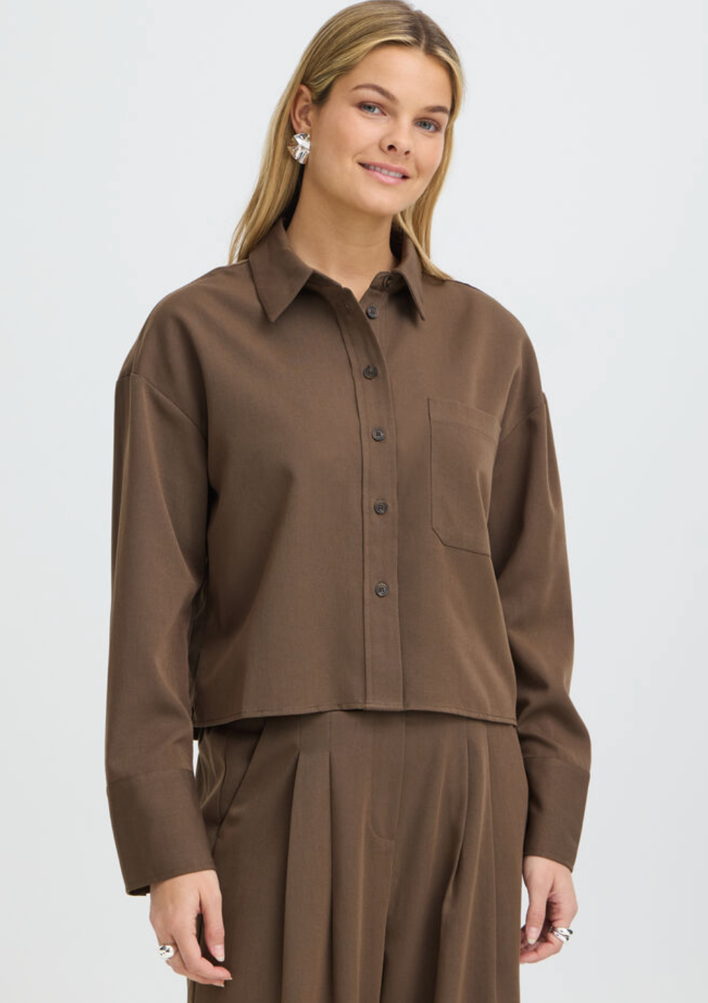 Fransa Veda blouse in rain drum melange - [shop_name Strathaven] [womens clothing]