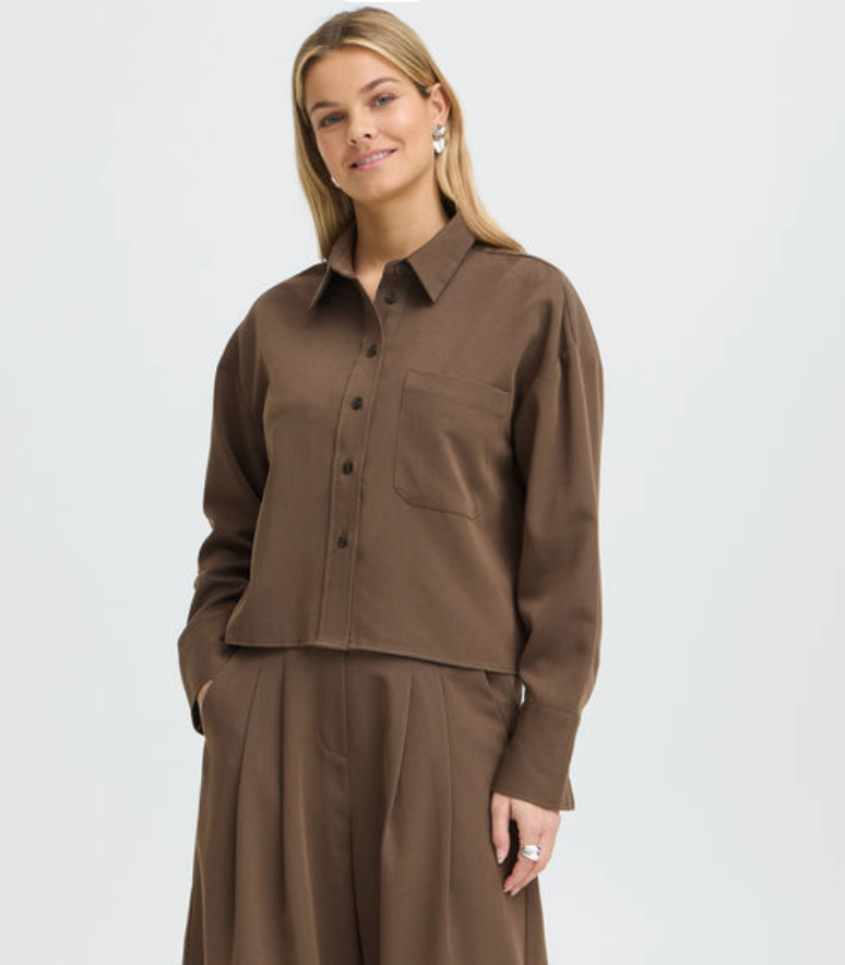 Fransa Veda blouse in rain drum melange - [shop_name Strathaven] [womens clothing]
