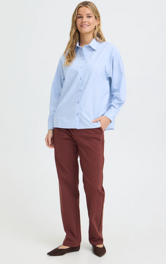 Fransa Simona shirt in cashmere blue - [shop_name Strathaven] [womens clothing]
