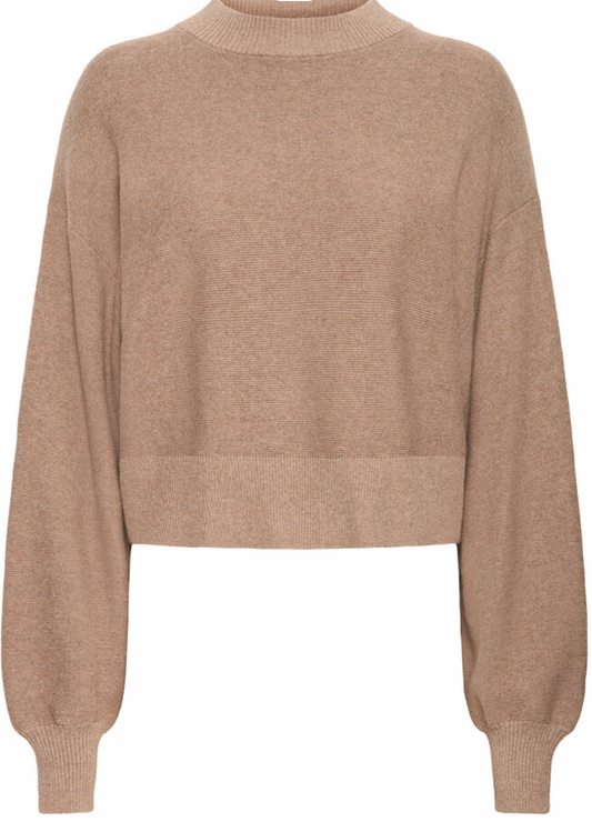 Fransa Kasja sweater in rain drum melange mocha - [shop_name Strathaven] [womens clothing]