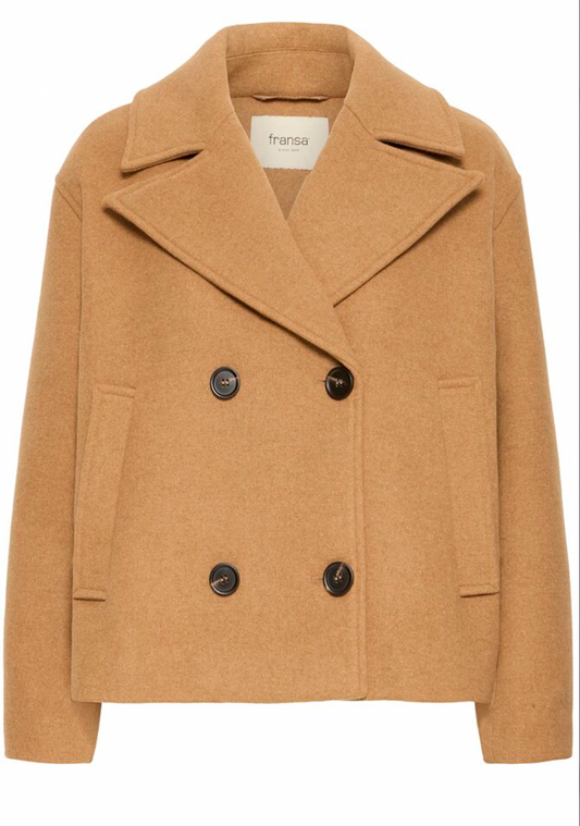 Fransa Charlotte coat in tobacco brown - [shop_name Strathaven] [womens clothing]