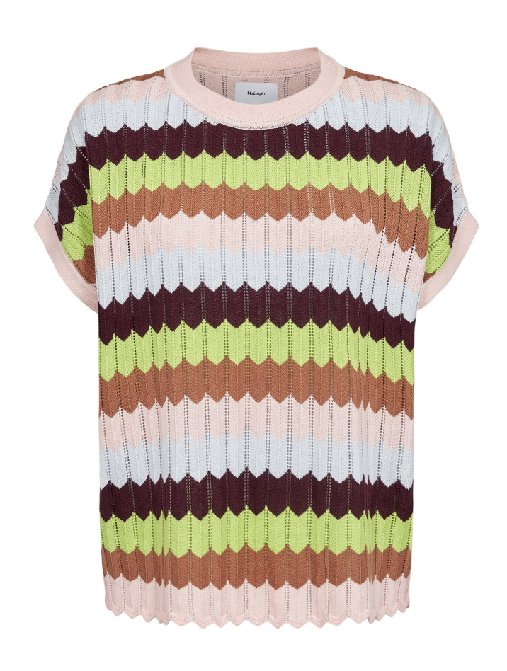 Numph Nuserene pullover caramel and zesty lime