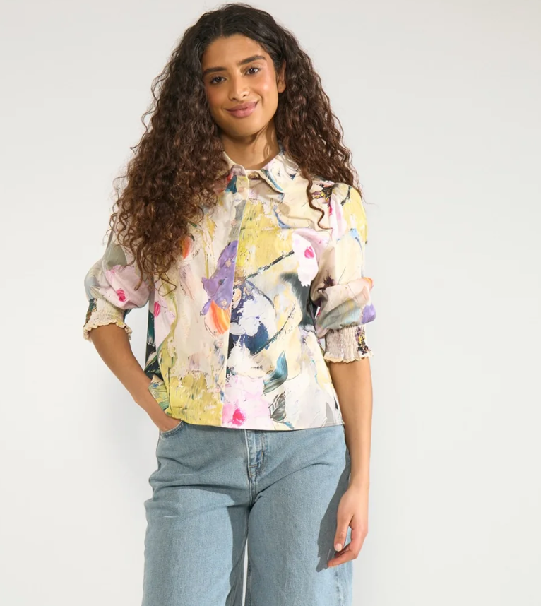 Numph Nuannali blouse in forest green