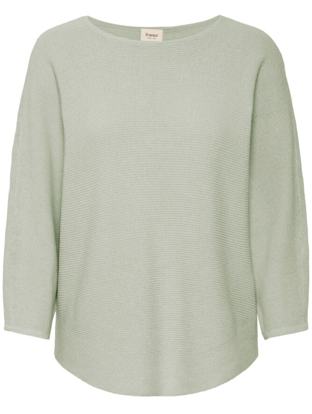 Fransa Sinja sweater with three quarter sleeve in frosty green