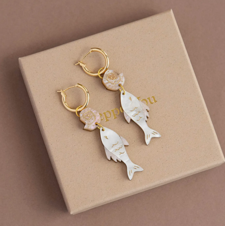 Pepper You Ocean Fish and Shell earrings