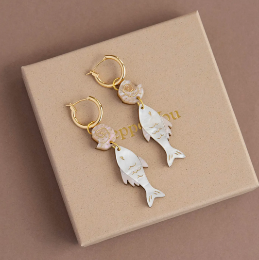 Pepper You Ocean Fish and Shell earrings