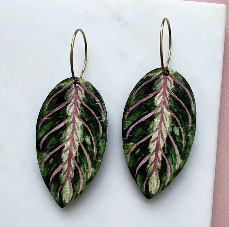 Mica Peet Maranta leaf hoop earrings
