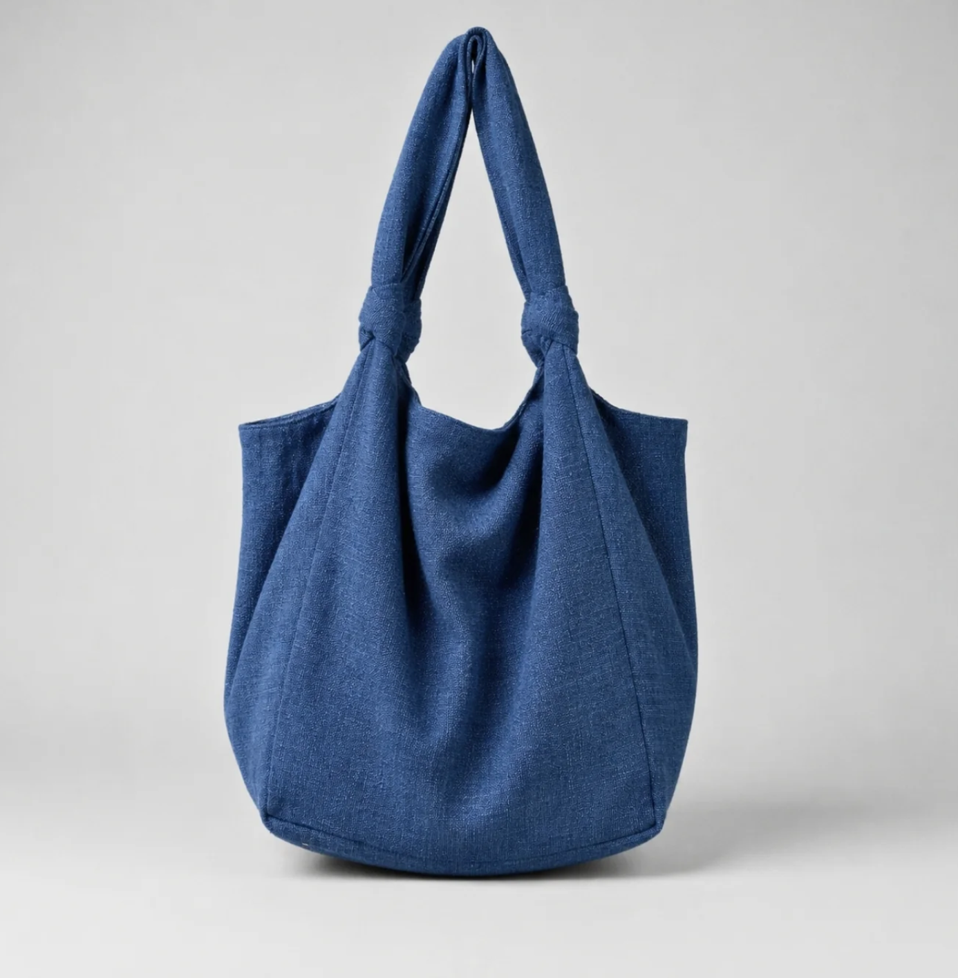 Aura Que Jogi vegan cotton everyday shoulder bag in moody blue