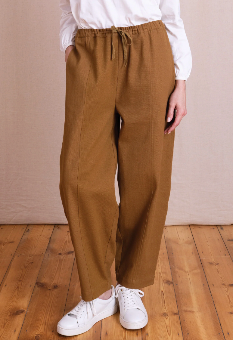 Nomads barrel legged trouser in ochre - [shop_name Strathaven] [womens clothing]