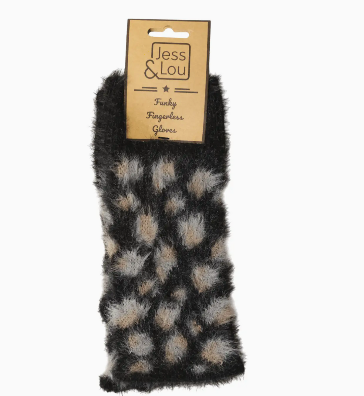 Jess & Lou fluffy knit fingerless gloves