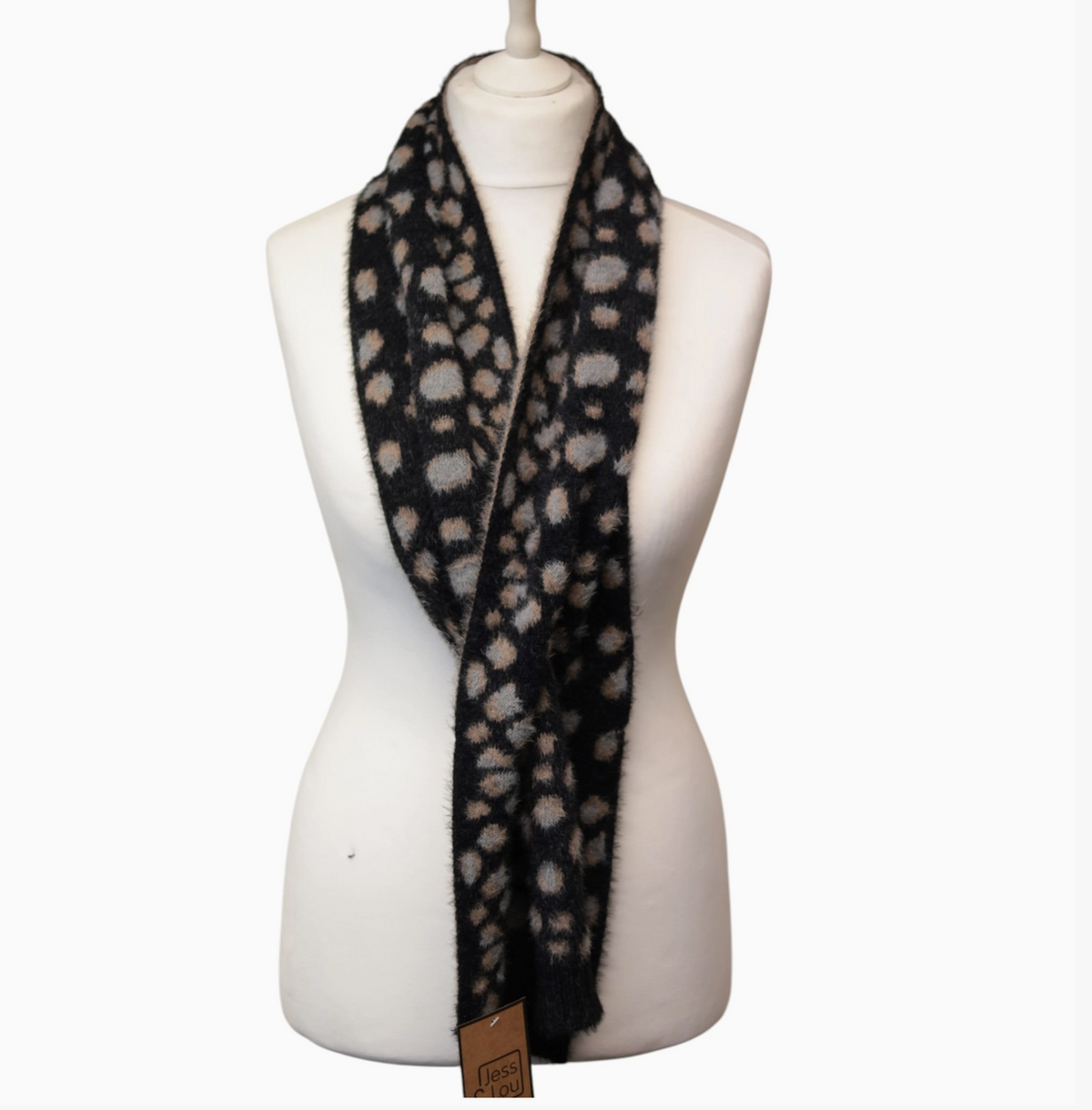 Jess & Lou leopard print pull through scarf