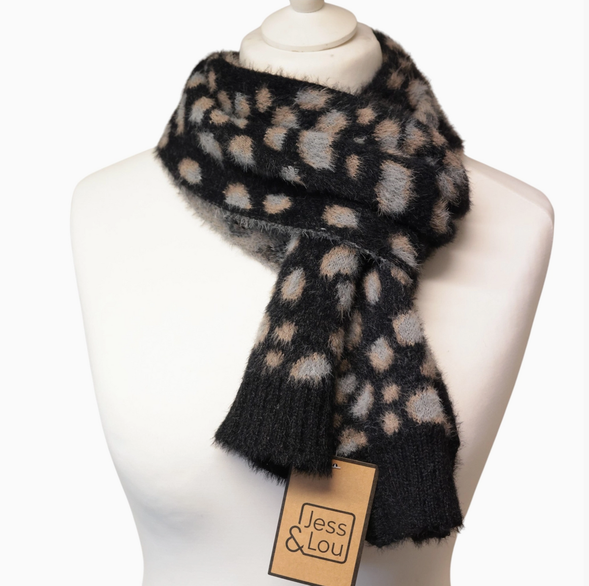 Jess & Lou leopard print pull through scarf
