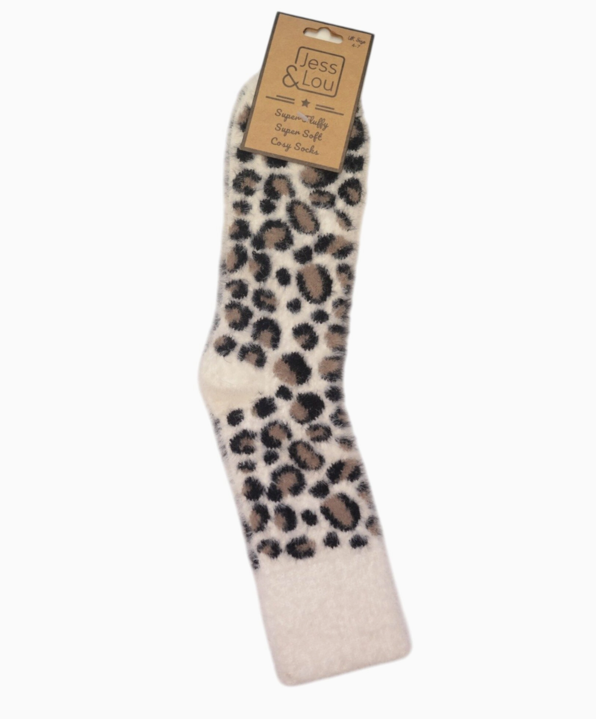 Jess & Lou leopard print cosy socks