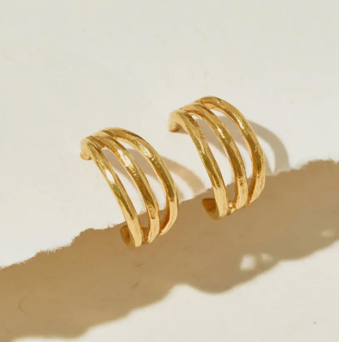 One & Eight gold trio illusion studs