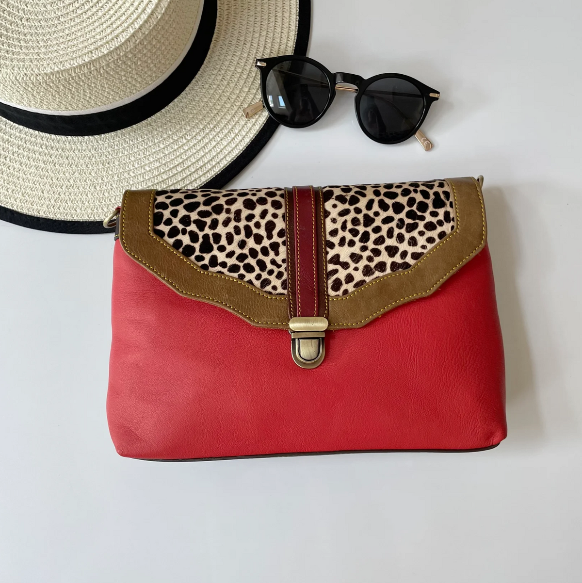 Nephele handmade recycled leather Hattie handbag