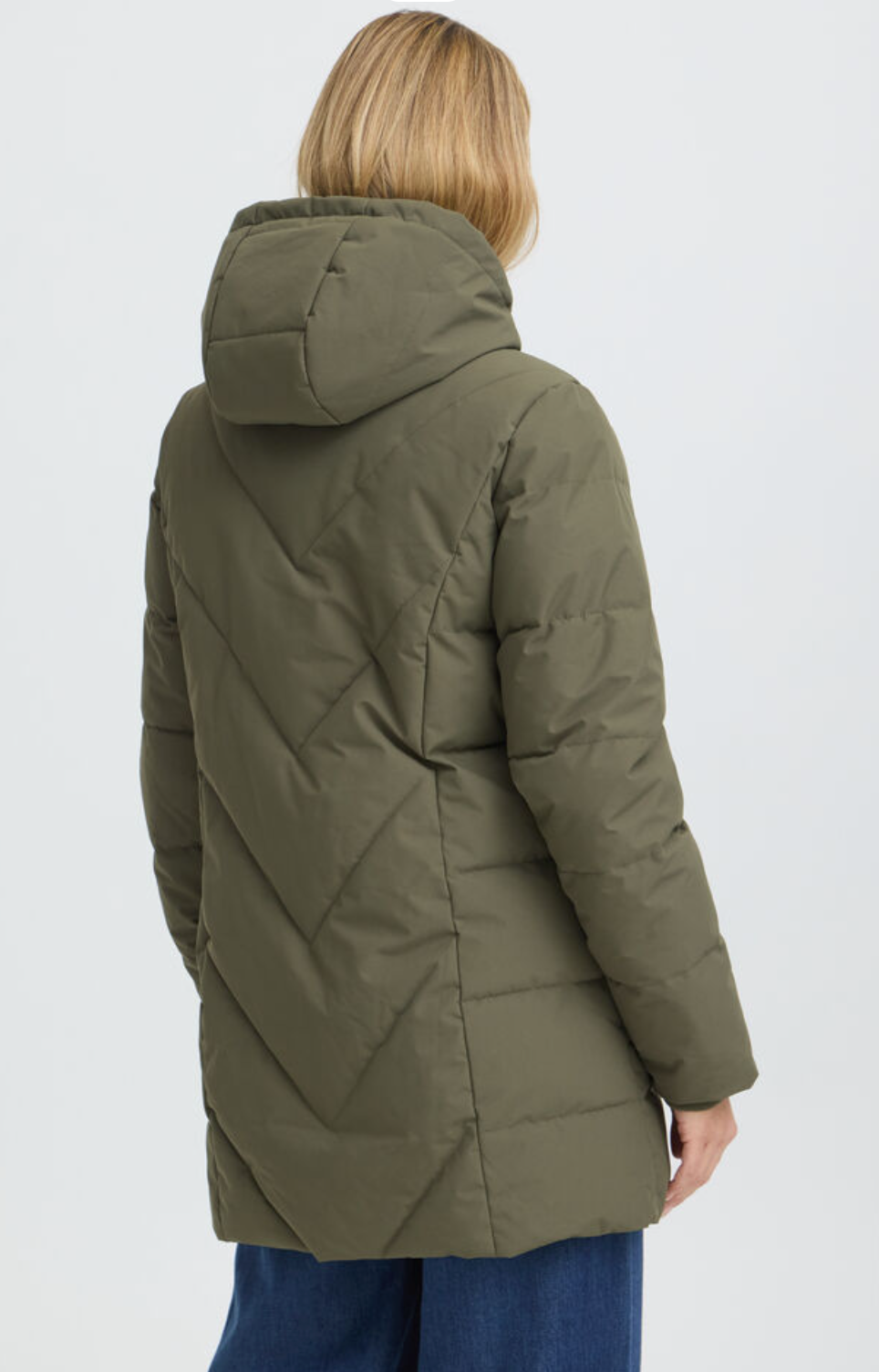 Fransa Maise hooded jacket in grape leaf olive green