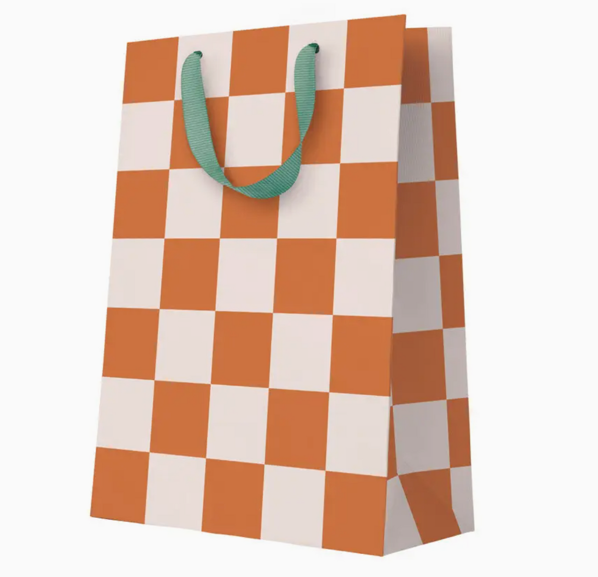 Burnt checkerboard gift bag - large