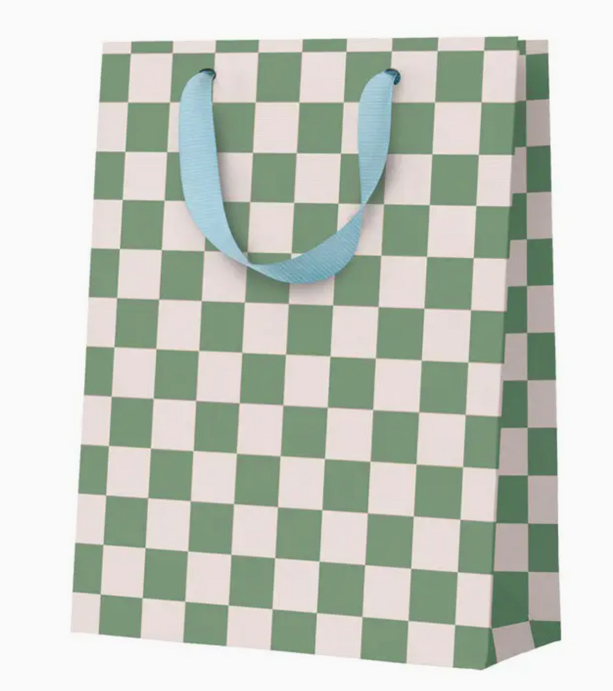 Khaki checkerboard gift bag - medium