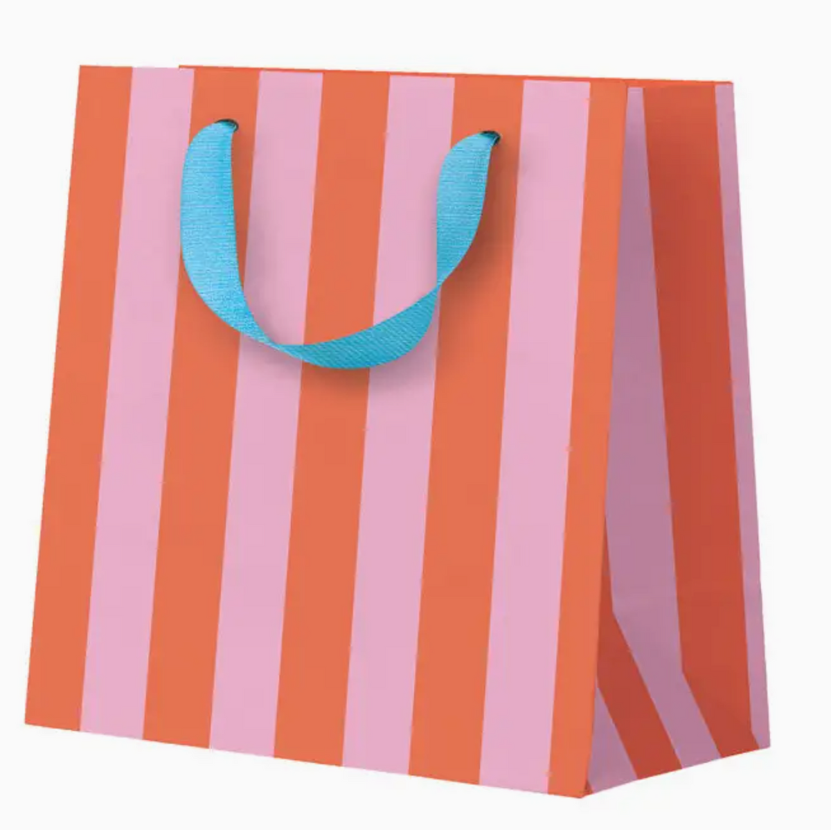 Pink & Orange stripe gift bag - small
