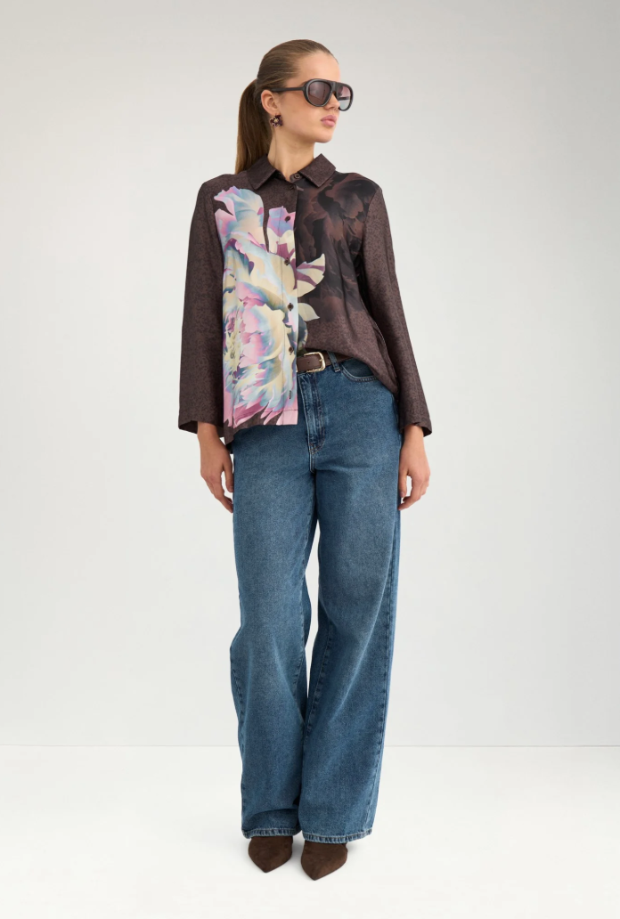 Numph Nucrisa blouse in black coffee - [shop_name Strathaven] [womens clothing]