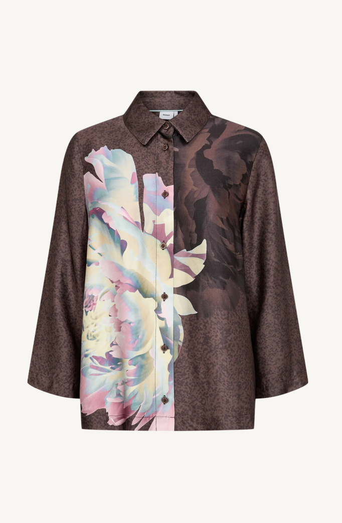 Numph Nucrisa blouse in black coffee - [shop_name Strathaven] [womens clothing]