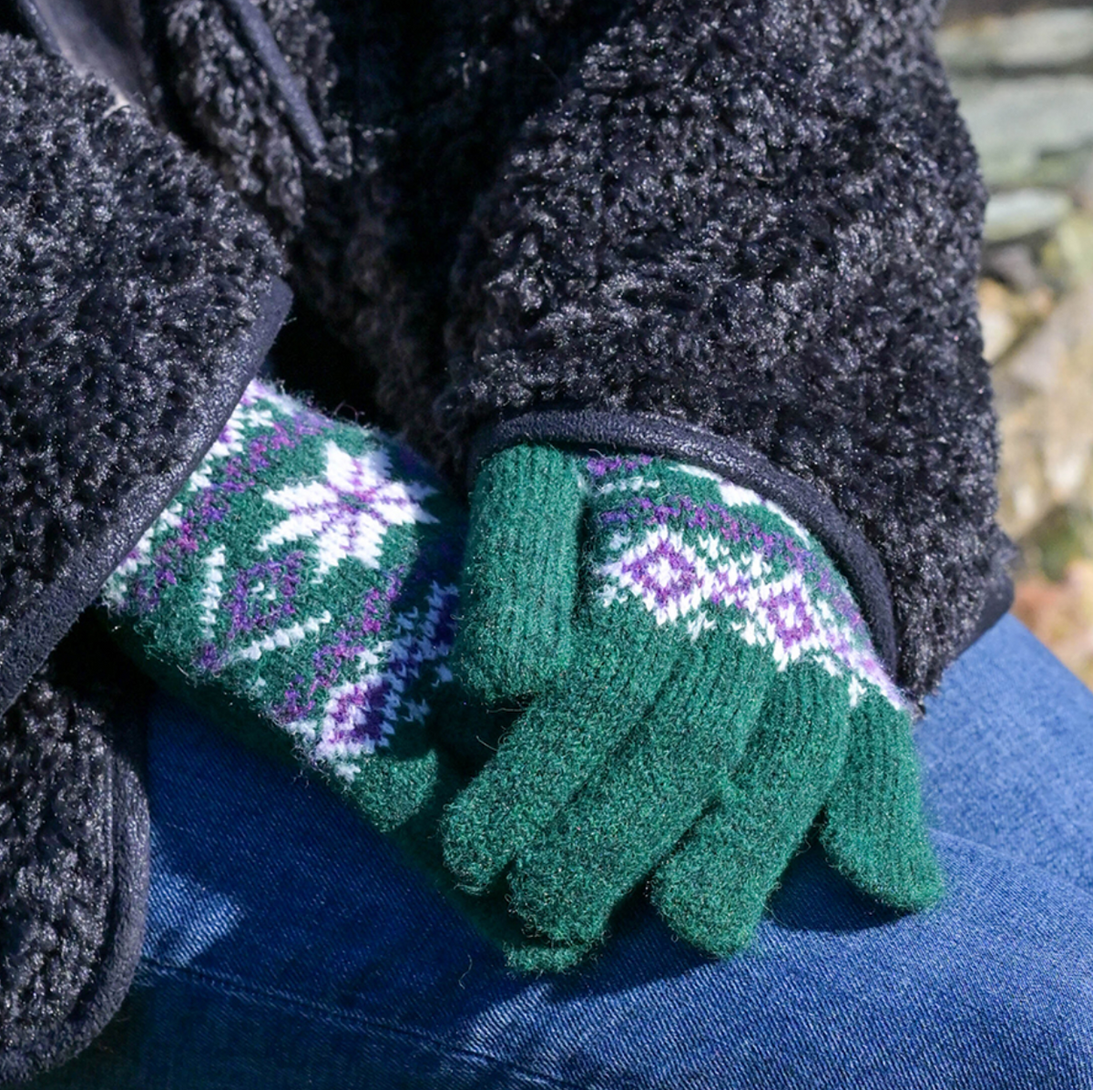POM Recycled blend green mix starflower gloves