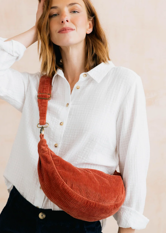 Lily & Me Terracotta crossbody cord bag