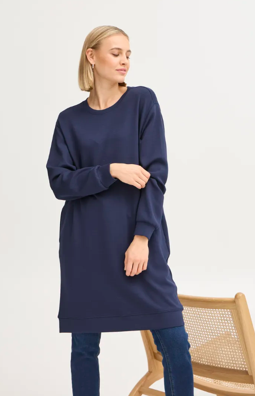Fransa Aurora dress in navy blazer