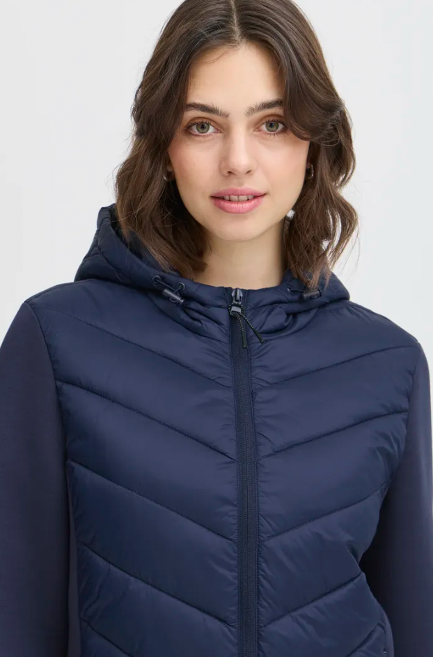 Fransa padding jacket in navy with cosy sleeves