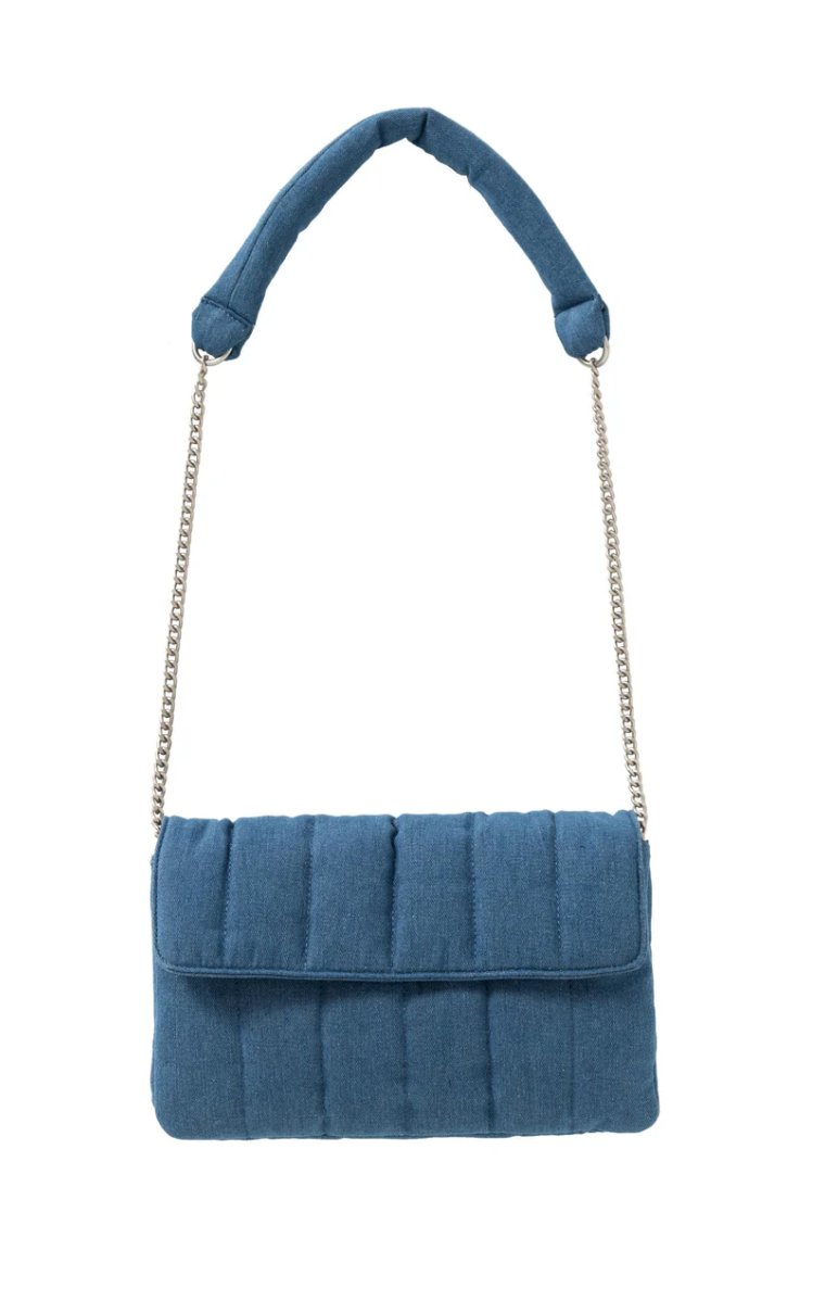 Yaya crossbody padded denim bag with strap