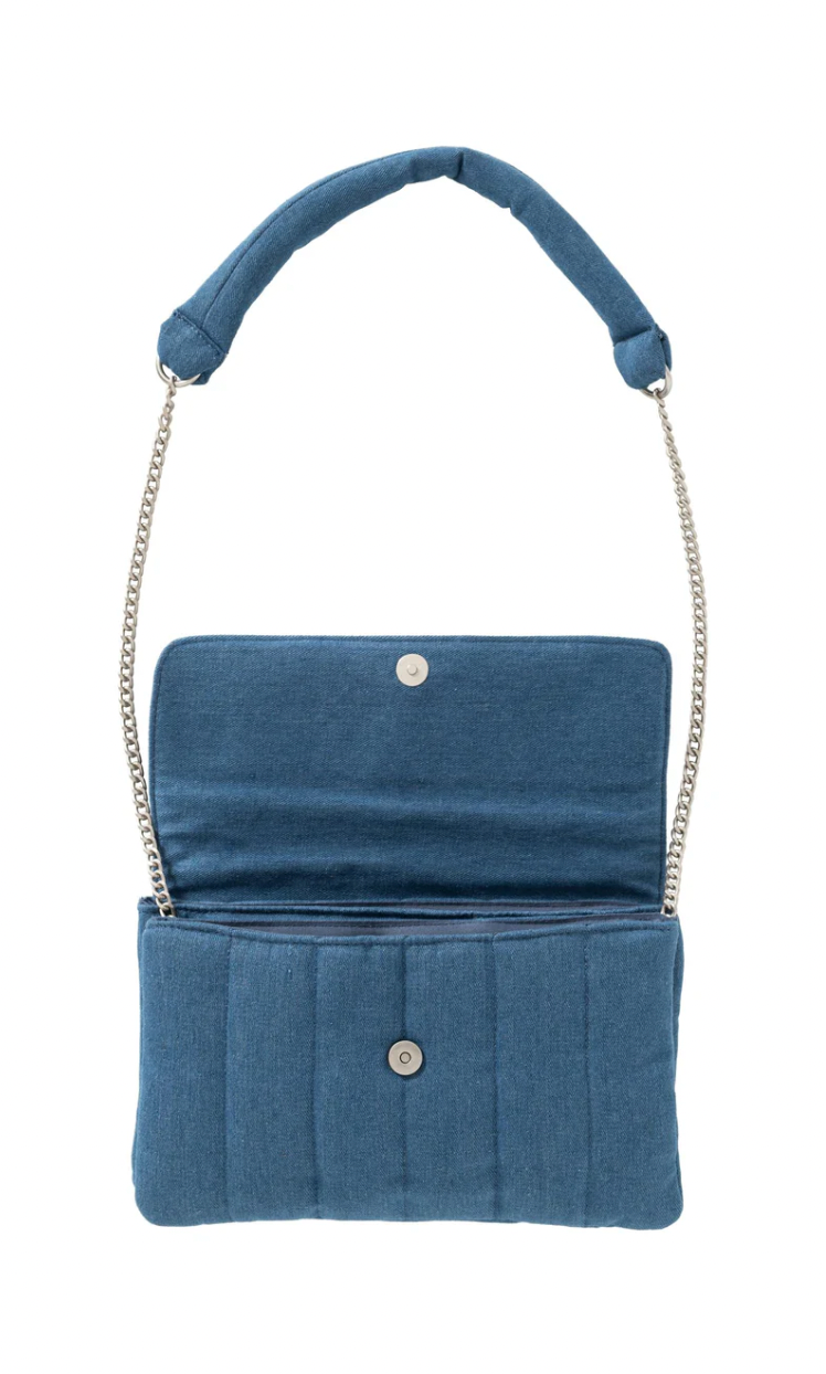 Yaya crossbody padded denim bag with strap