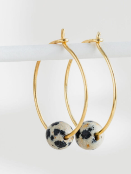 One & Eight Dalmation hoop earrings